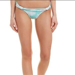 Vix NWT Bia Feather Cheeky Bikini Bottoms in Turquoise Size Large